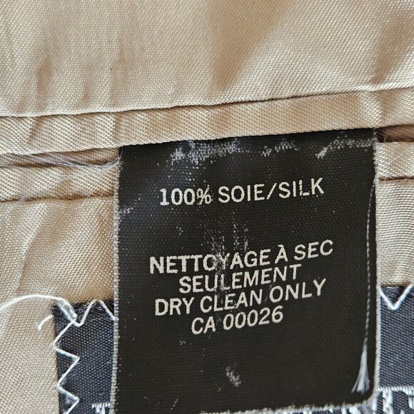 Holt Renfrew Blazer Men US 48 Cream Beige Silk Lined Union Made 2B Ventless FLAW - Picture 13 of 16